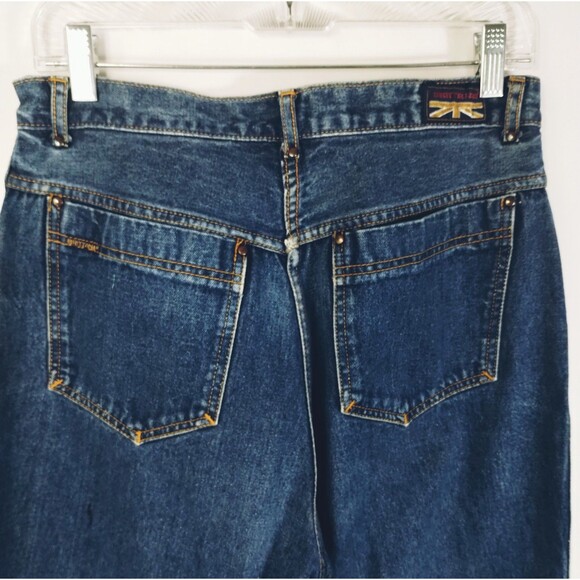 Brittania Jeans Size 30x35 High Rise Straight Leg Raw Hem Cotton Blue VTG Retro - Picture 6 of 12